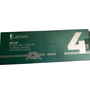 Lazuro Kitchen‎ Gadget Set: P-Peeler, Y-Peeler, Cheese Grater, Kitchen Shears